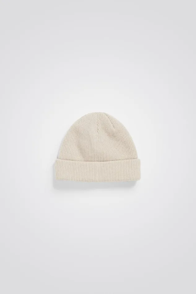 Men Merino Lambswool Rib N Logo Beanie Black Norse Projects Beanies