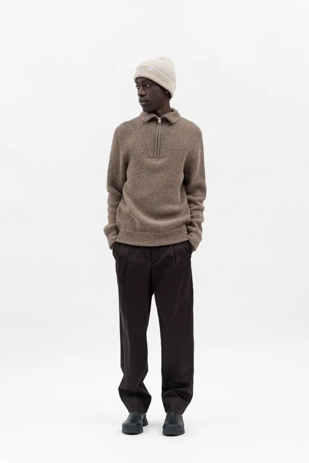 Men Merino Lambswool Rib N Logo Beanie Black Norse Projects Beanies