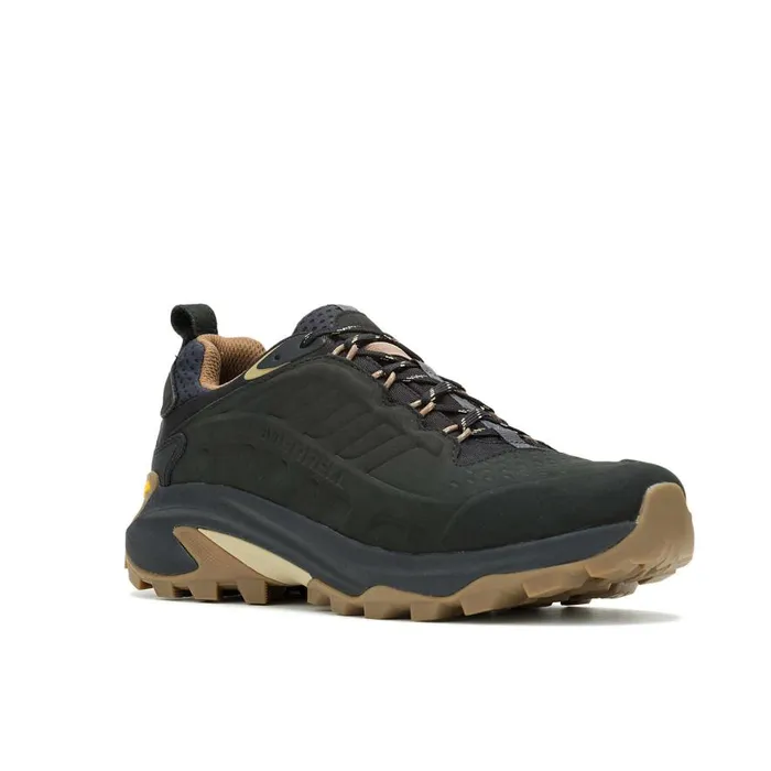 Men Merrell Shoes Moab Speed 2 Leather Waterproof Black Men Merrell Shoes Moab Speed 2 Leather Waterproof Black