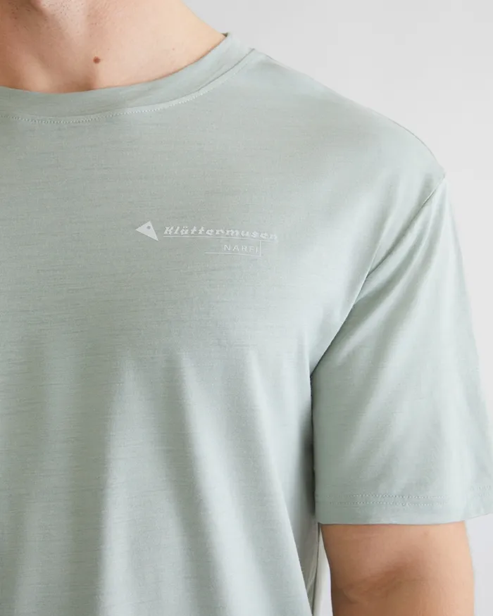 Men Narfi Short Sleeve Tee Fluorite Grey Klttermusen TShirts