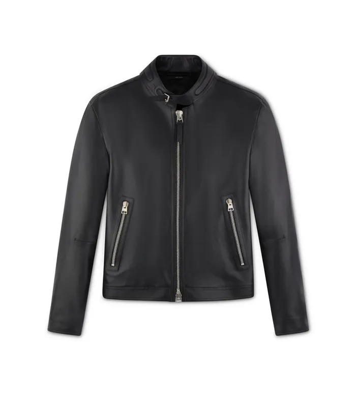 Men Outerwear Tom Ford Caf Biker Jacket Black