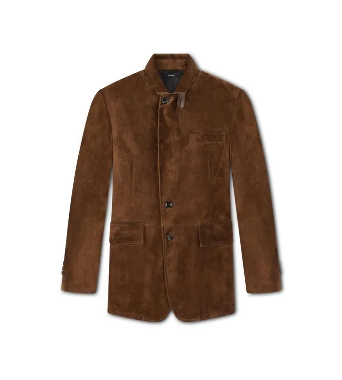 Men Outerwear Tom Ford Cashmere Suede Sartorial Blazer Dark Brown