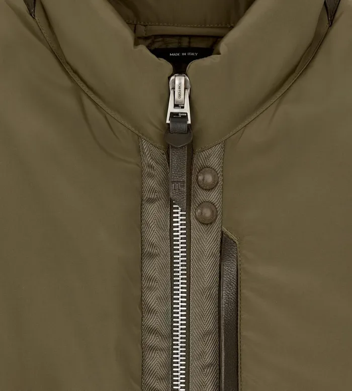 Men Outerwear Tom Ford Micro Ottoman Quilted Lined Gilet Elm Men Outerwear Tom Ford Micro Ottoman Quilted Lined Gilet Elm
