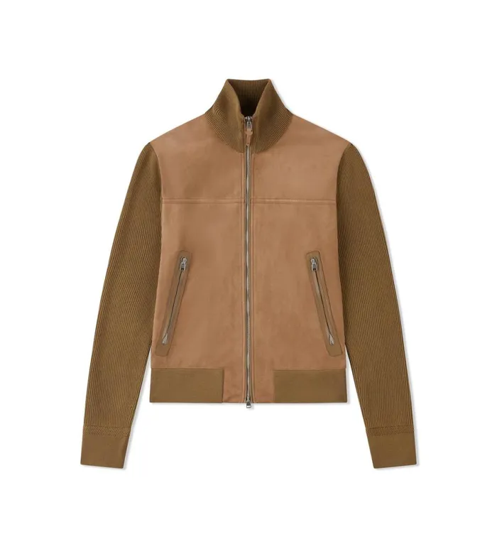Men Outerwear Tom Ford Suede Front Zip Through Tan