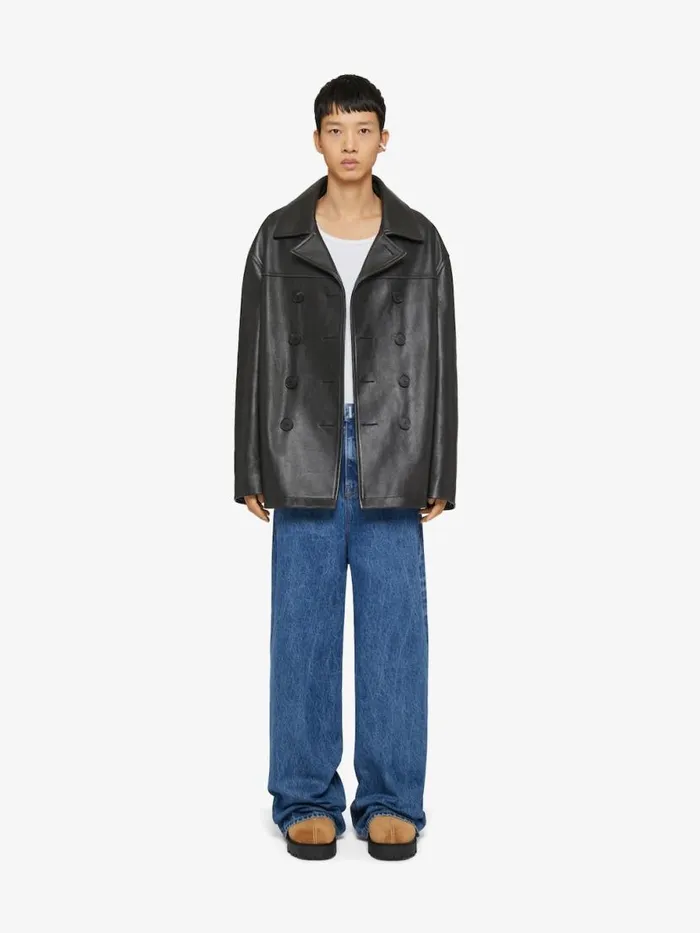 Men Pants and Shorts Givenchy Low Crotch Wide Jeans In Marble Denim Indigo Blue