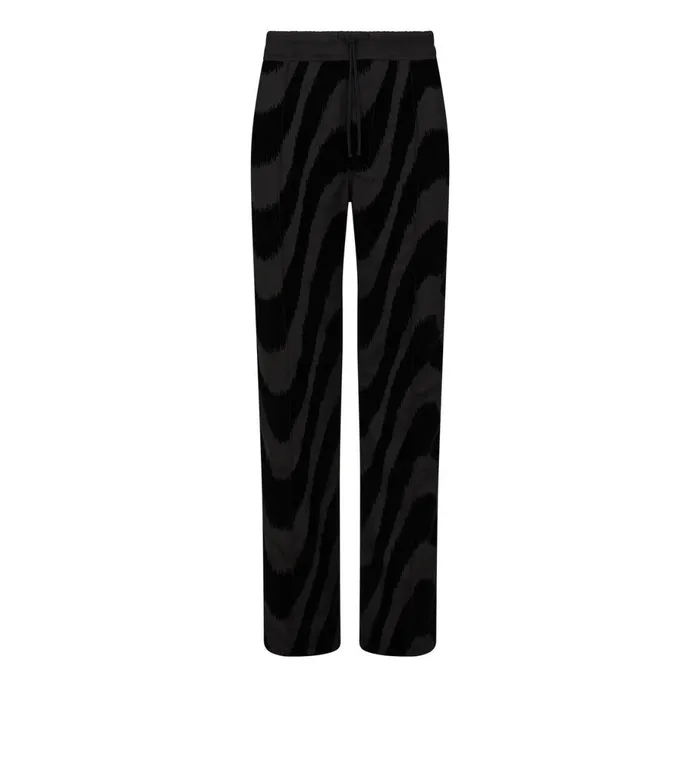 Men Pants and Shorts Tom Ford Flocked Wave Track Pant Combo Black