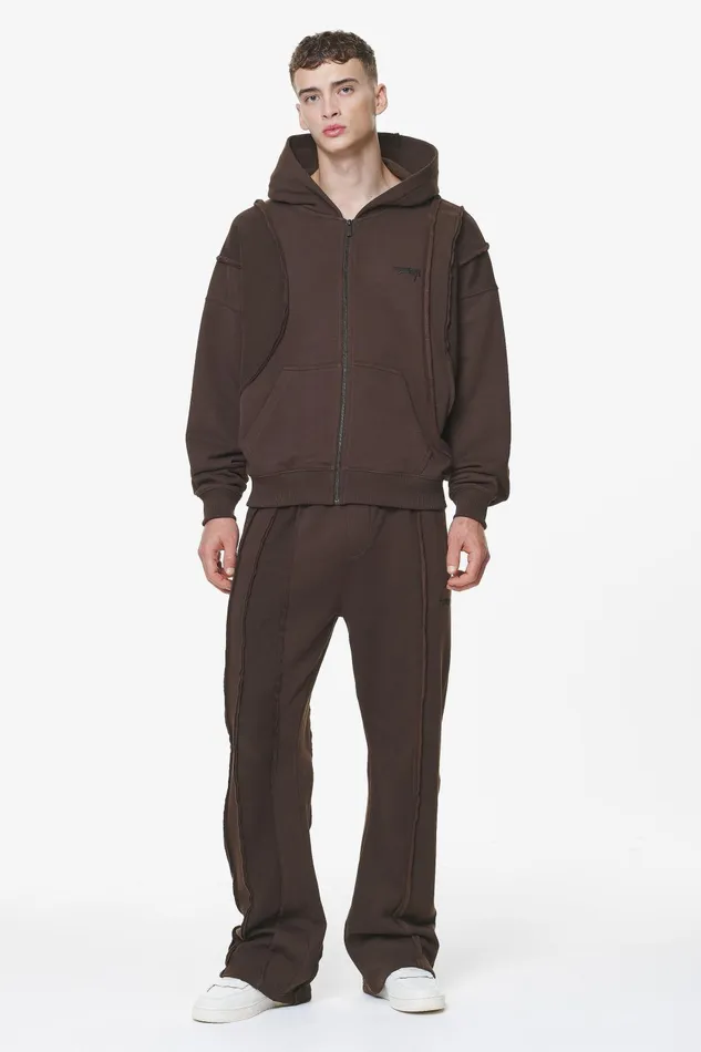 Men Pegador Hoodies Ancy Inside Out Terry Boxy Sweat Jacket Washed Oak Brown Men Pegador Hoodies Ancy Inside Out Terry Boxy Sweat Jacket Washed Oak Brown