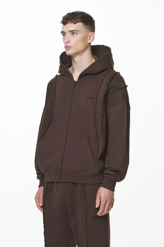 Men Pegador Hoodies Ancy Inside Out Terry Boxy Sweat Jacket Washed Oak Brown Men Pegador Hoodies Ancy Inside Out Terry Boxy Sweat Jacket Washed Oak Brown