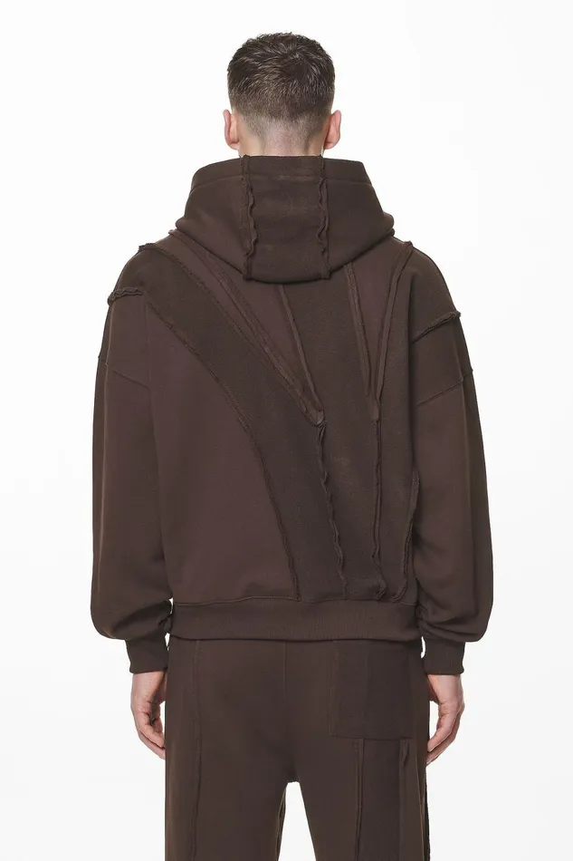 Men Pegador Hoodies Ancy Inside Out Terry Boxy Sweat Jacket Washed Oak Brown Men Pegador Hoodies Ancy Inside Out Terry Boxy Sweat Jacket Washed Oak Brown