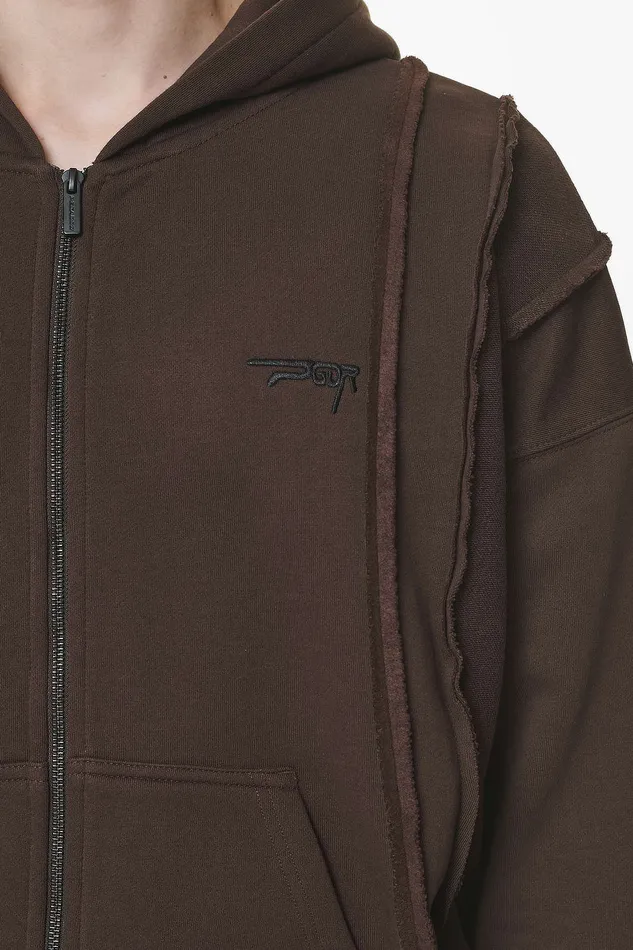 Men Pegador Hoodies Ancy Inside Out Terry Boxy Sweat Jacket Washed Oak Brown Men Pegador Hoodies Ancy Inside Out Terry Boxy Sweat Jacket Washed Oak Brown