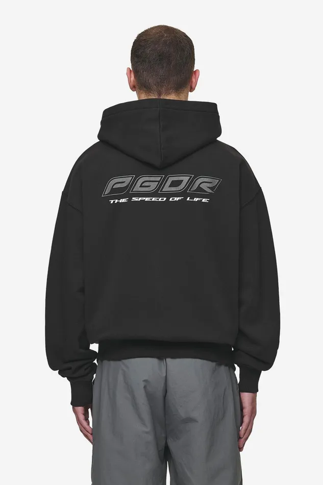 Men Pegador Hoodies Charles Oversized Sweat Jacket Washed Black