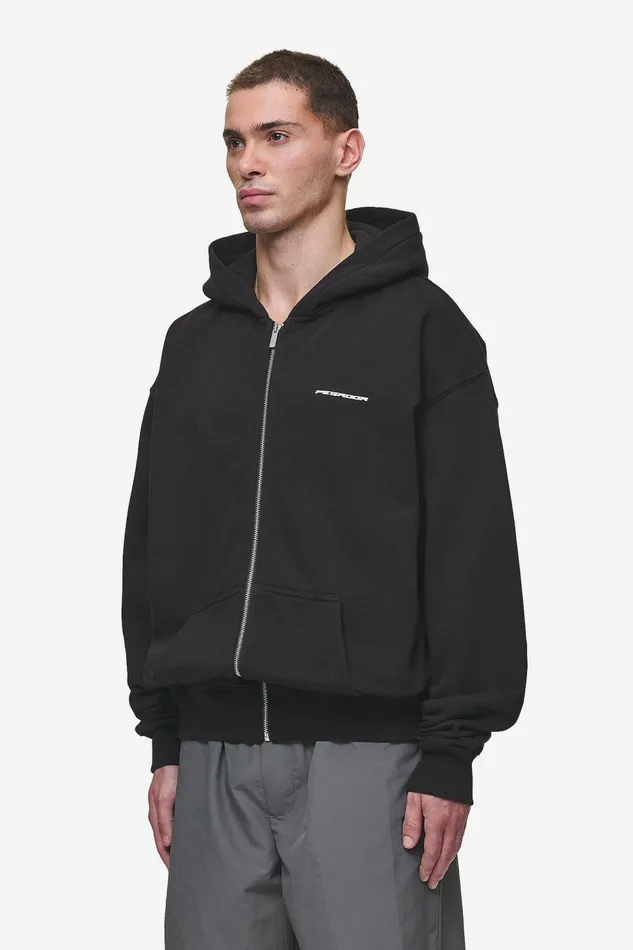 Men Pegador Hoodies Charles Oversized Sweat Jacket Washed Black Men Pegador Hoodies Charles Oversized Sweat Jacket Washed Black
