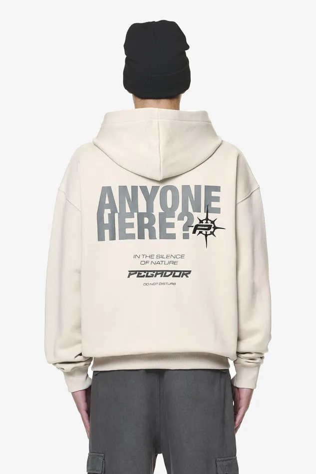 Men Pegador Hoodies Gien Oversized Sweat Jacket Washed Dust Cream