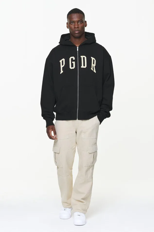 Men Pegador Hoodies Layton Oversized Sweat Jacket Vintage Washed Onyx Black Men Pegador Hoodies Layton Oversized Sweat Jacket Vintage Washed Onyx Black