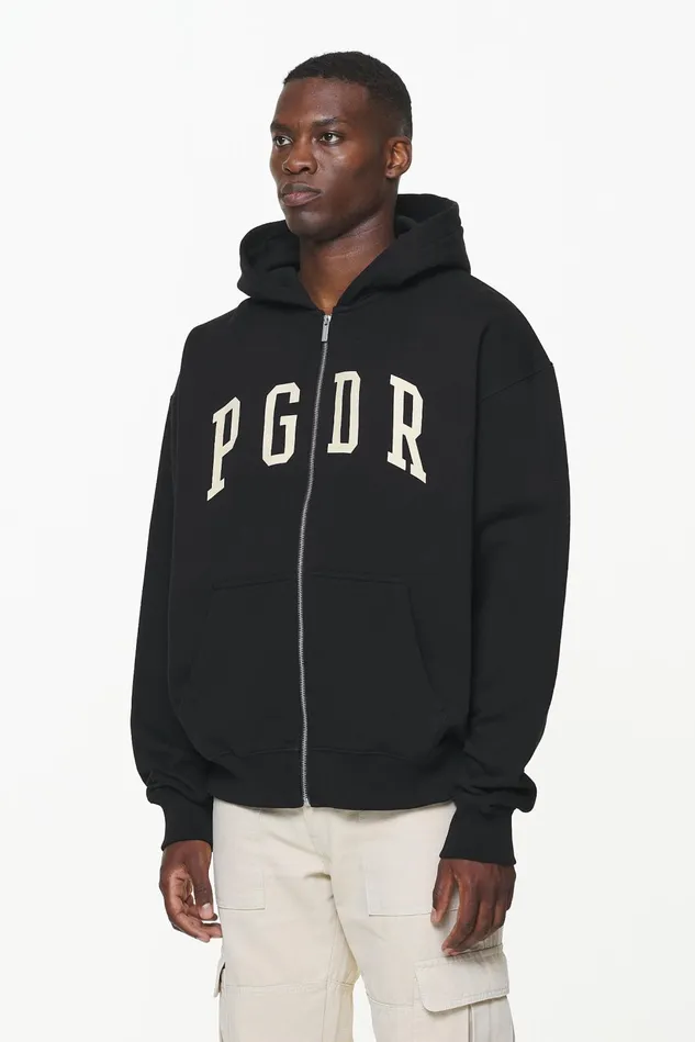 Men Pegador Hoodies Layton Oversized Sweat Jacket Vintage Washed Onyx Black Men Pegador Hoodies Layton Oversized Sweat Jacket Vintage Washed Onyx Black