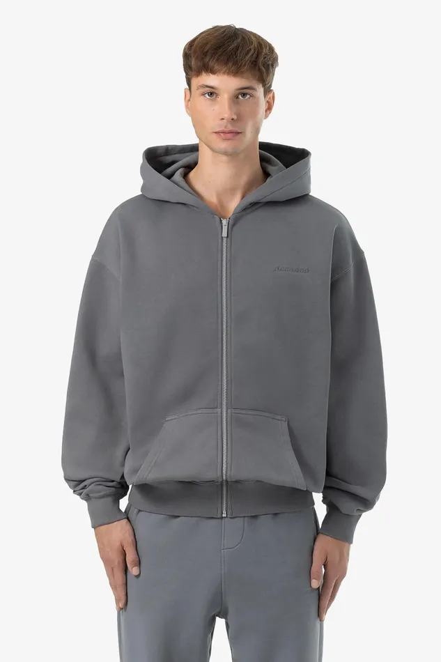 Men Pegador Hoodies Logo Oversized Sweat Jacket Vintage Grey Grey
