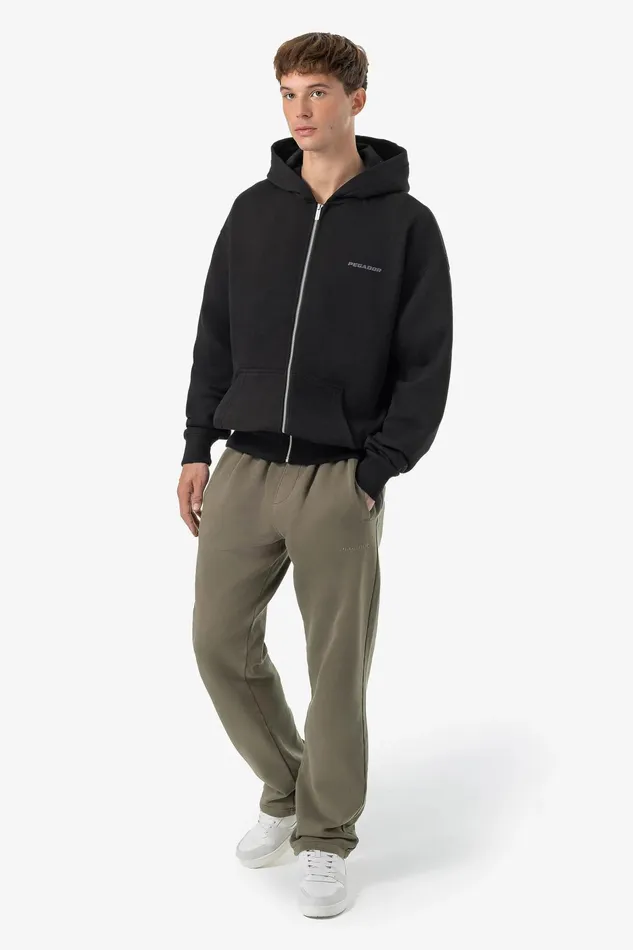 Men Pegador Hoodies Logo Oversized Sweat Jacket Washed Black Dark Grey Gum Men Pegador Hoodies Logo Oversized Sweat Jacket Washed Black Dark Grey Gum