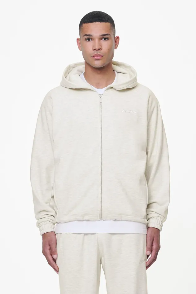 Men Pegador Hoodies Winds Terry Raglan Sweat Jacket Cream Melange