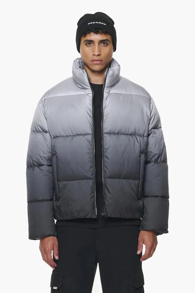 Men Pegador Jacken Tunis Faded Puffer Jacket Dark Grey