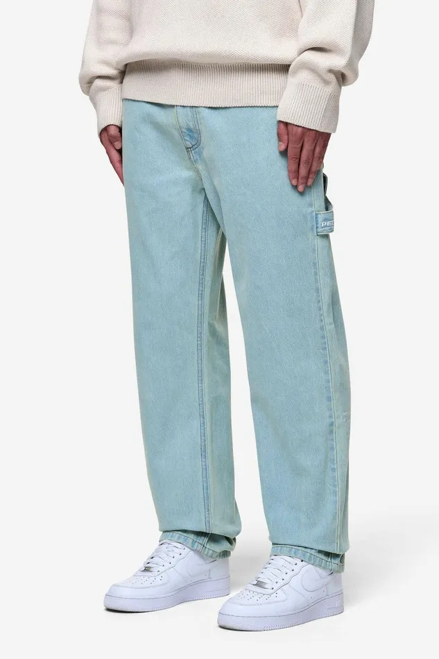 Men Pegador Jeans Daule Baggy Workwear Jeans Sand Washed Blue