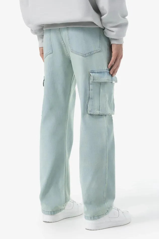 Men Pegador Jeans Dawes Cargo Baggy Jeans Sand Washed Blue Men Pegador Jeans Dawes Cargo Baggy Jeans Sand Washed Blue
