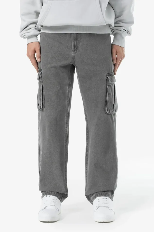 Men Pegador Jeans Dawes Cargo Baggy Jeans Washed Grey
