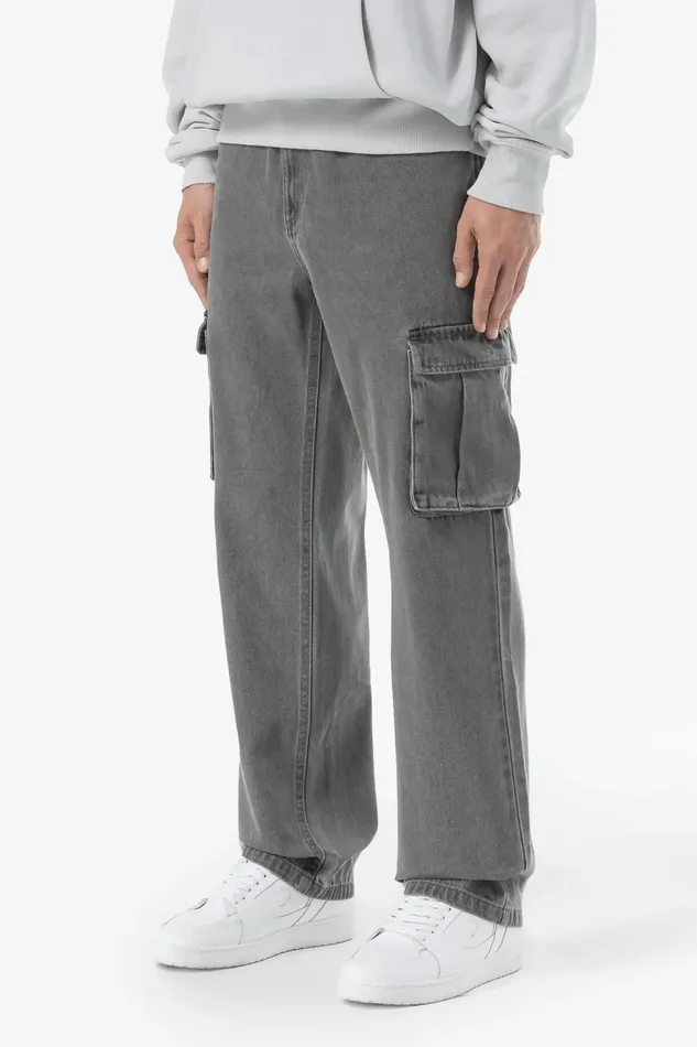 Men Pegador Jeans Dawes Cargo Baggy Jeans Washed Grey Men Pegador Jeans Dawes Cargo Baggy Jeans Washed Grey