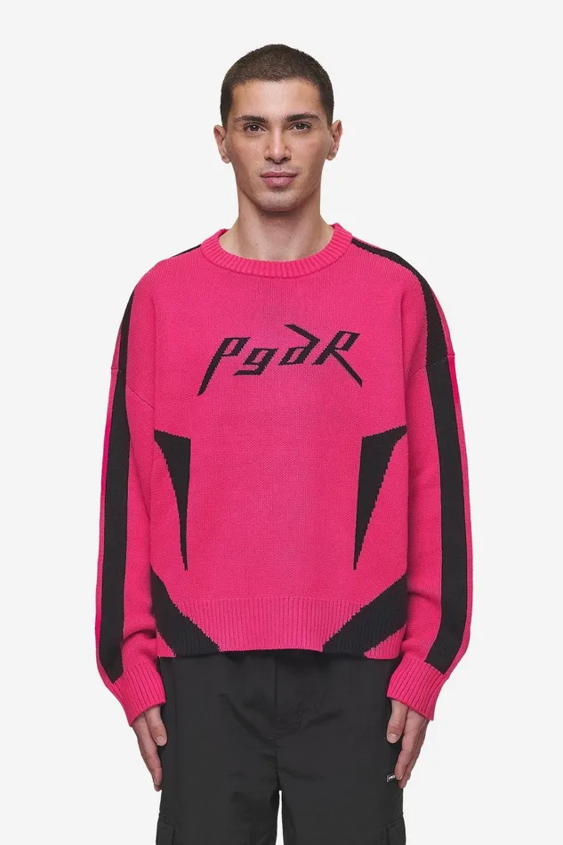 Men Pegador Knitwear Kazan Boxy Knit Sweater Virtual Pink Black