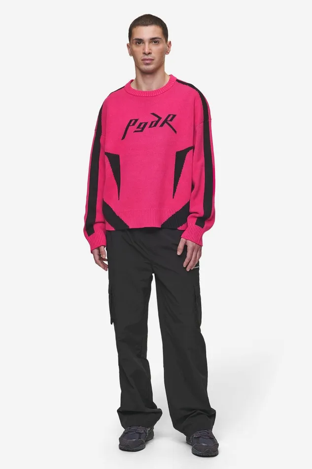 Men Pegador Knitwear Kazan Boxy Knit Sweater Virtual Pink Black