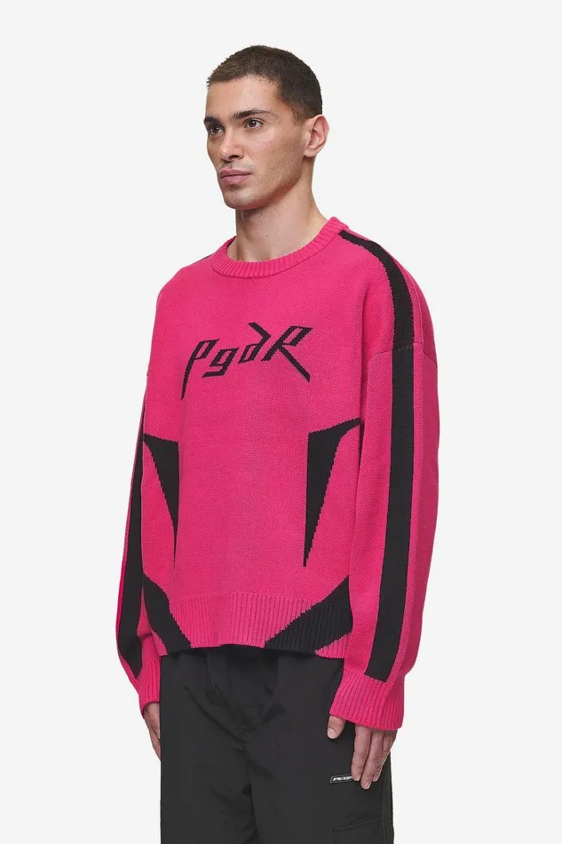 Men Pegador Knitwear Kazan Boxy Knit Sweater Virtual Pink Black