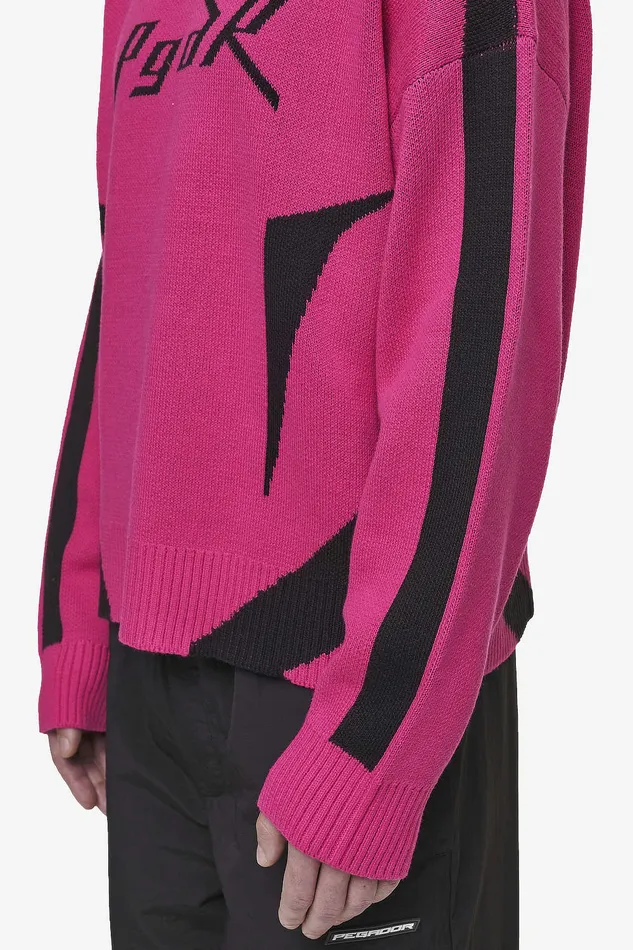 Men Pegador Knitwear Kazan Boxy Knit Sweater Virtual Pink Black