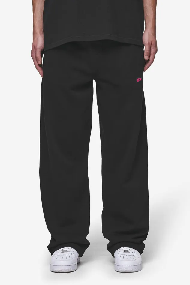 Men Pegador Pants and Joggers Leono Loose Sweat Pants Washed Black Virtual Pink Gum