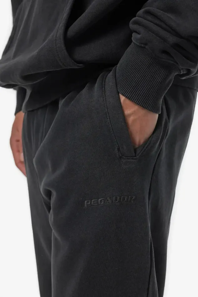 Men Pegador Pants and Joggers Logo Wide Sweat Pants Vintage Black Black Men Pegador Pants and Joggers Logo Wide Sweat Pants Vintage Black Black