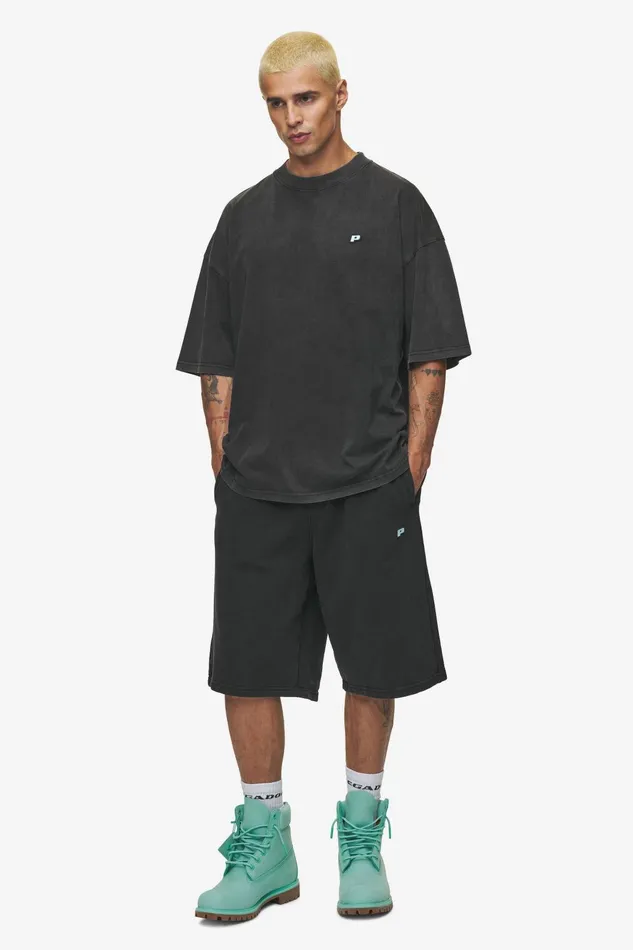 Men Pegador Shorts Leono Overknee Heavy Sweat Shorts Vintage Black Gum Men Pegador Shorts Leono Overknee Heavy Sweat Shorts Vintage Black Gum