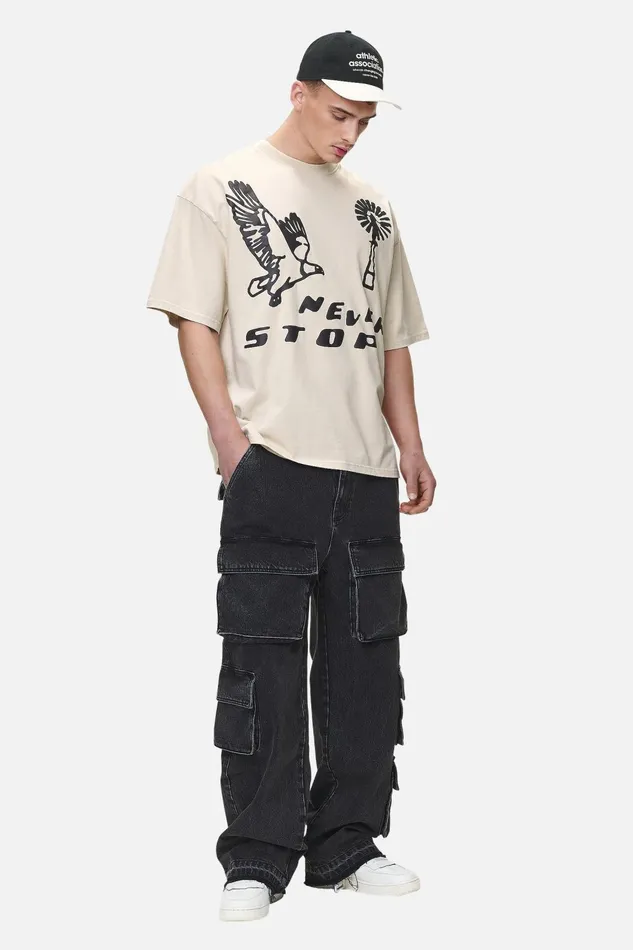 Men Pegador Tees Clayson Boxy Tee Washed Desert Sand Men Pegador Tees Clayson Boxy Tee Washed Desert Sand