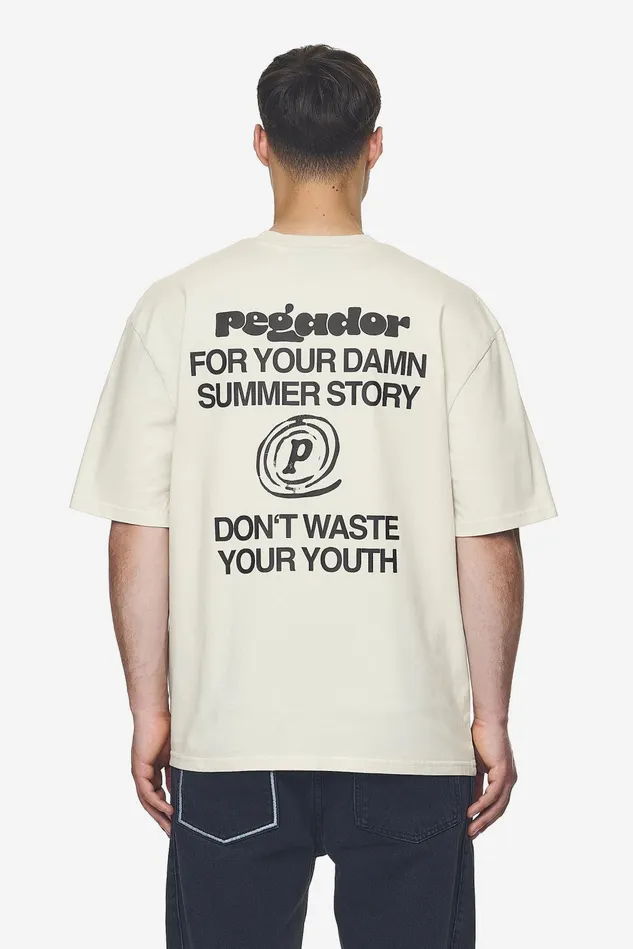 Men Pegador Tees Harlan Oversized Tee Washed Salty Cream