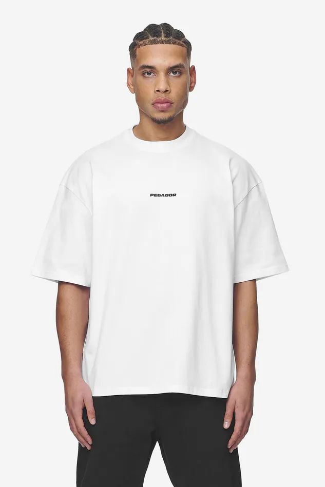 Men Pegador Tees Logo Boxy Tee White Black Gum