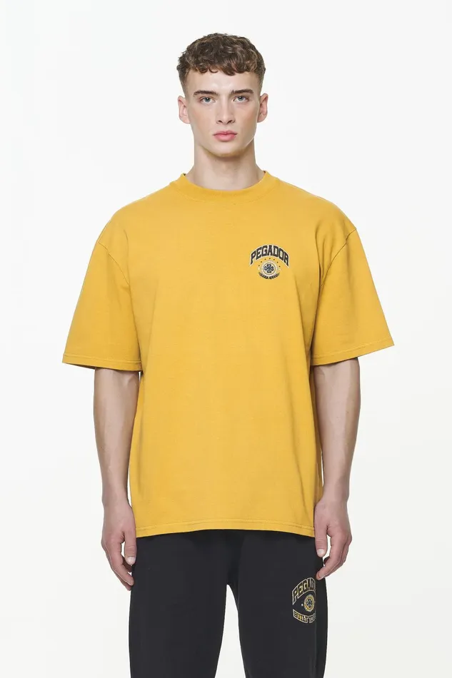 Men Pegador Tees Smith Oversized Tee Vintage Washed Mustard Men Pegador Tees Smith Oversized Tee Vintage Washed Mustard