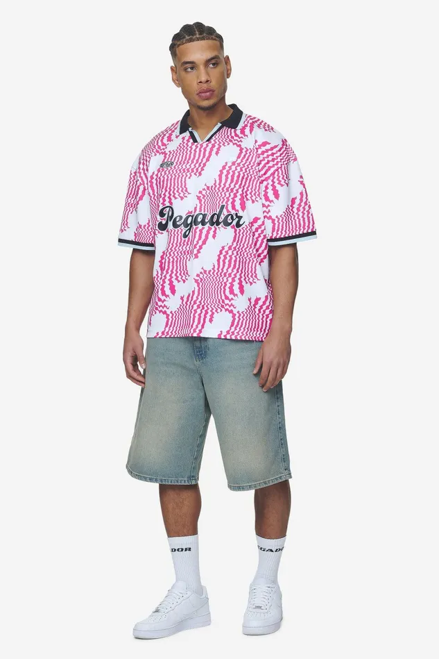 Men Pegador Tees Worden Boxy Trikot White Pink Men Pegador Tees Worden Boxy Trikot White Pink