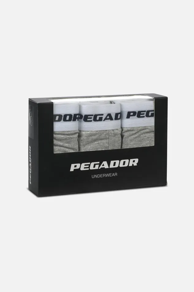Men Pegador Underwear Ango Boxershorts 3 Pack Grey Melange White Men Pegador Underwear Ango Boxershorts 3 Pack Grey Melange White