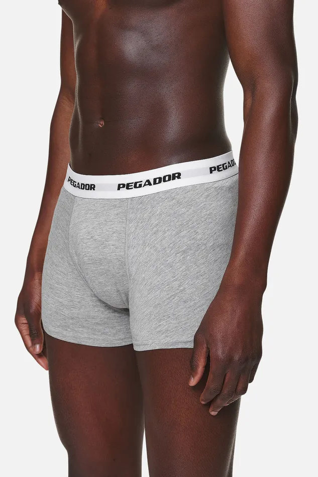 Men Pegador Underwear Ango Boxershorts 3 Pack Grey Melange White Men Pegador Underwear Ango Boxershorts 3 Pack Grey Melange White