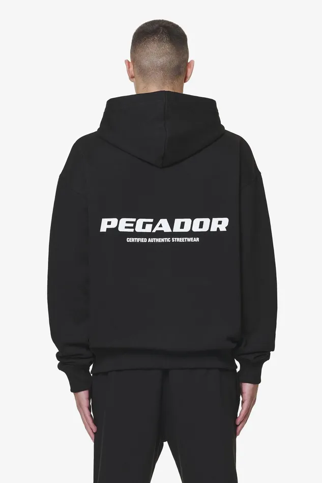 Men Pegador Zip Hoodies Colne Logo Oversized Sweat Jacket Black