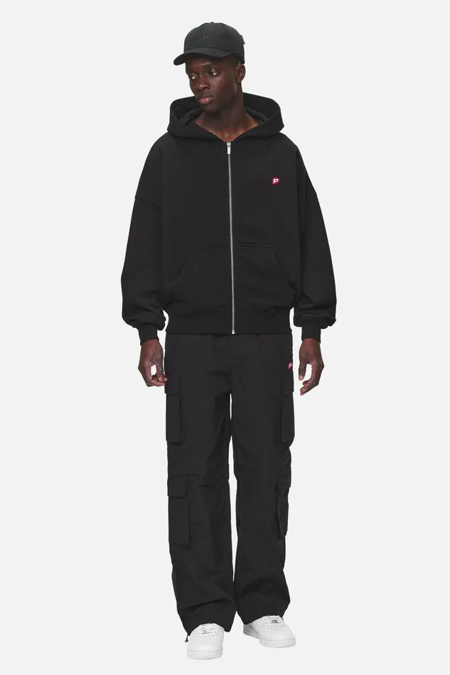 Men Pegador Zip Hoodies Leono Boxy Sweat Jacket Washed Black Men Pegador Zip Hoodies Leono Boxy Sweat Jacket Washed Black
