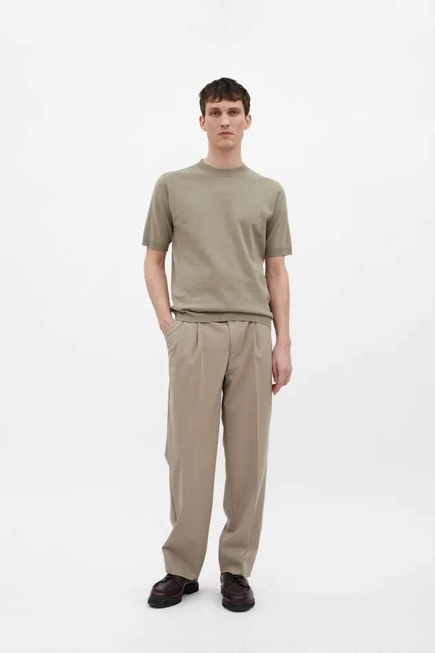 Men Rhys Cotton Linen Tshirt Clay Norse Projects Knitwear