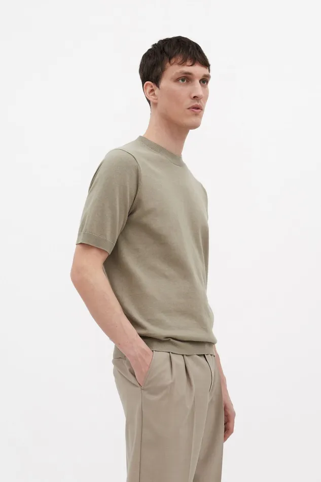 Men Rhys Cotton Linen Tshirt Clay Norse Projects Knitwear