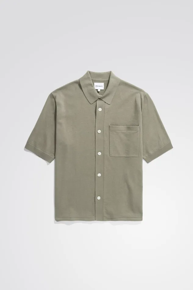 Men Rollo Cotton Linen SS Shirt Clay Norse Projects Knitwear