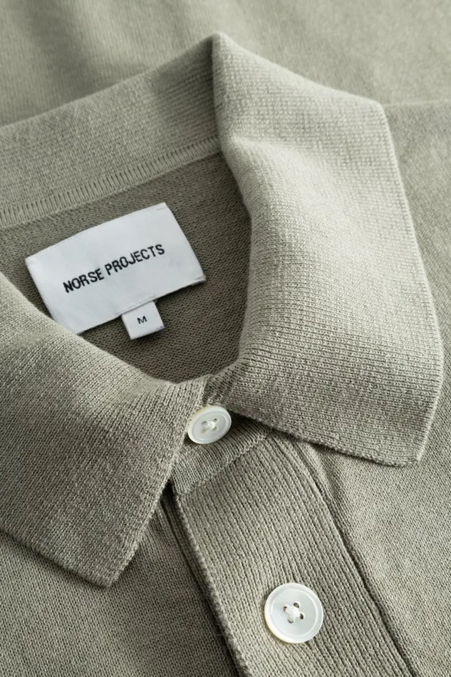 Men Rollo Cotton Linen SS Shirt Clay Norse Projects Knitwear