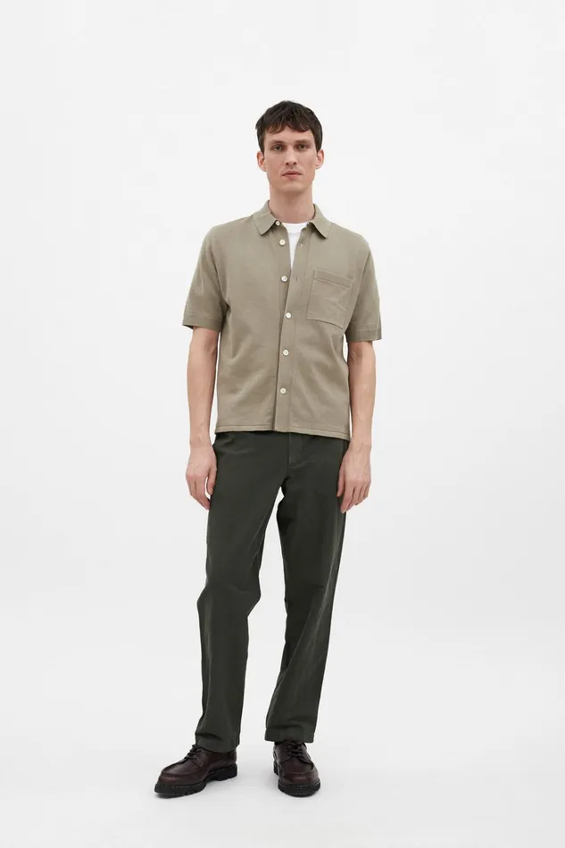 Men Rollo Cotton Linen SS Shirt Clay Norse Projects Knitwear