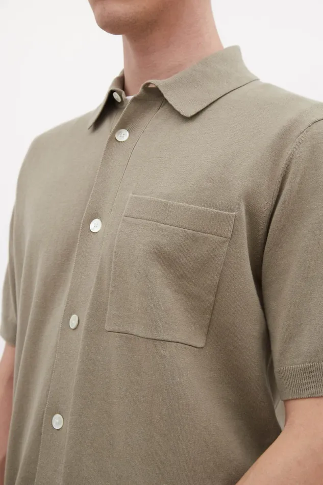 Men Rollo Cotton Linen SS Shirt Clay Norse Projects Knitwear
