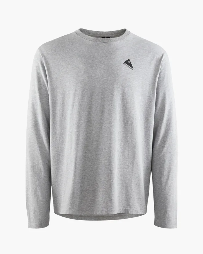 Men Runa Rain Mouse Organic Cotton Long Sleeve Tee Grey Melange Klttermusen TShirts